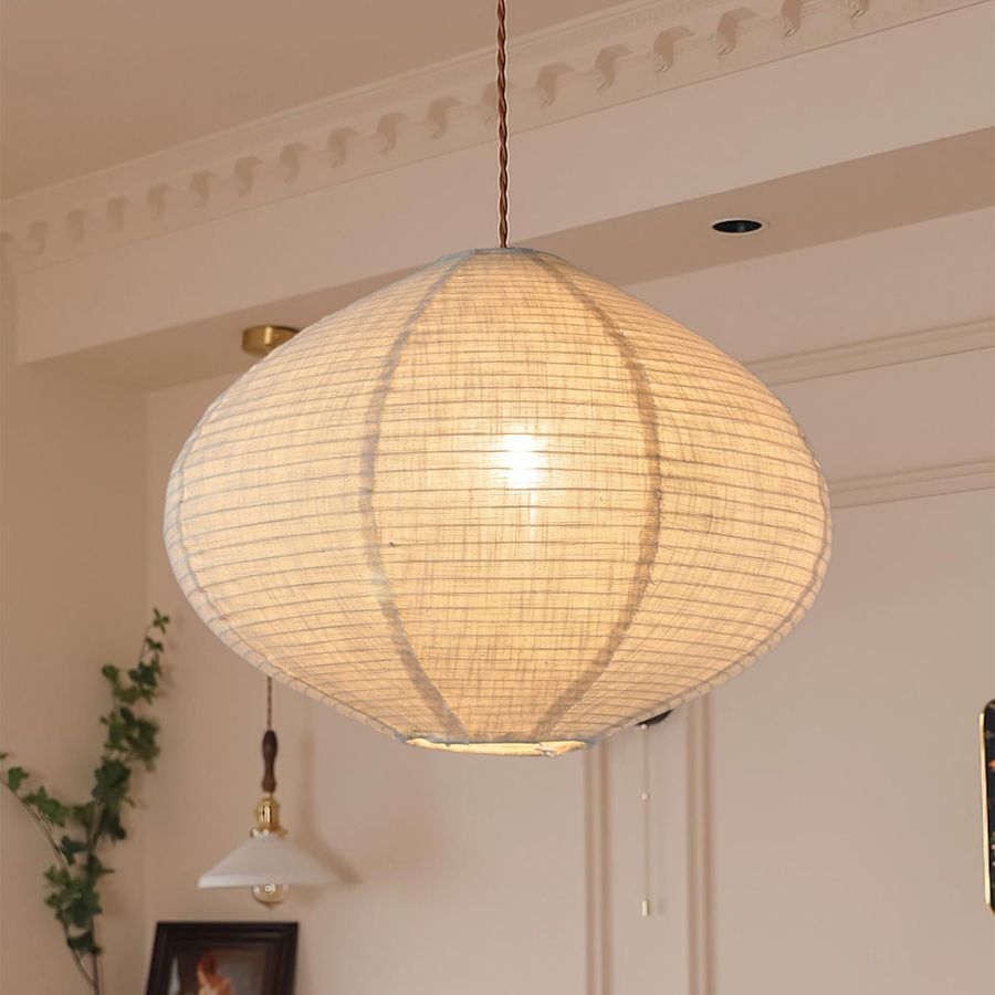Pendant Light Shade - Hanging Fabric Lamp Shade 16inch,Handmade Linen