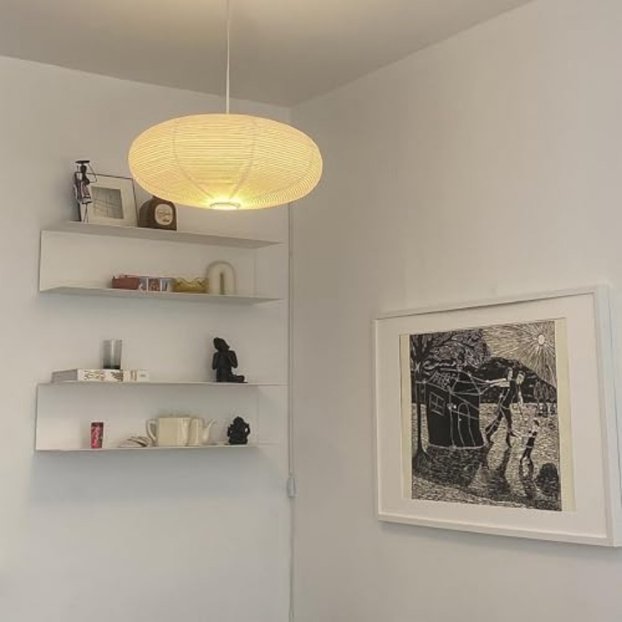 Pendant Light Shade - 2Pcs White Oval Paper Lantern Lampshade,