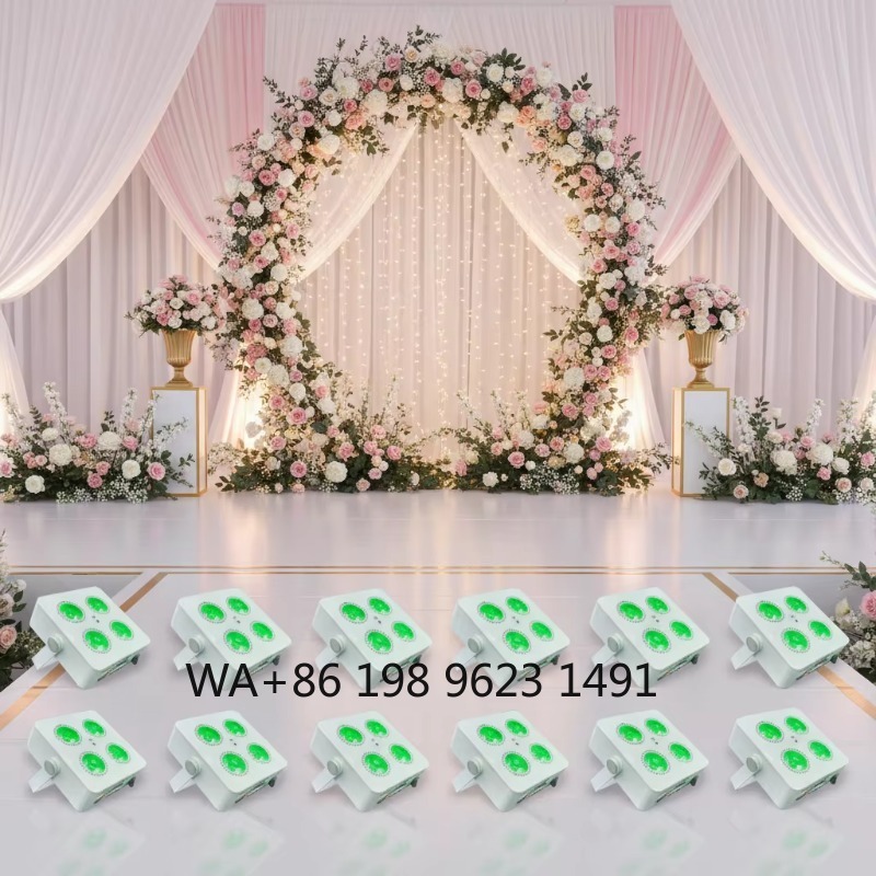 Lighting Decor For Wedding - 4X18W RGBWA+UV 6IN1 Mini Wireless Battery