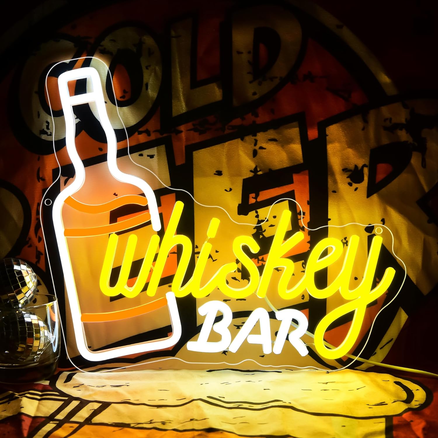 Wall Decor Lighting - Whiskey Bar Neon Sign Business Art