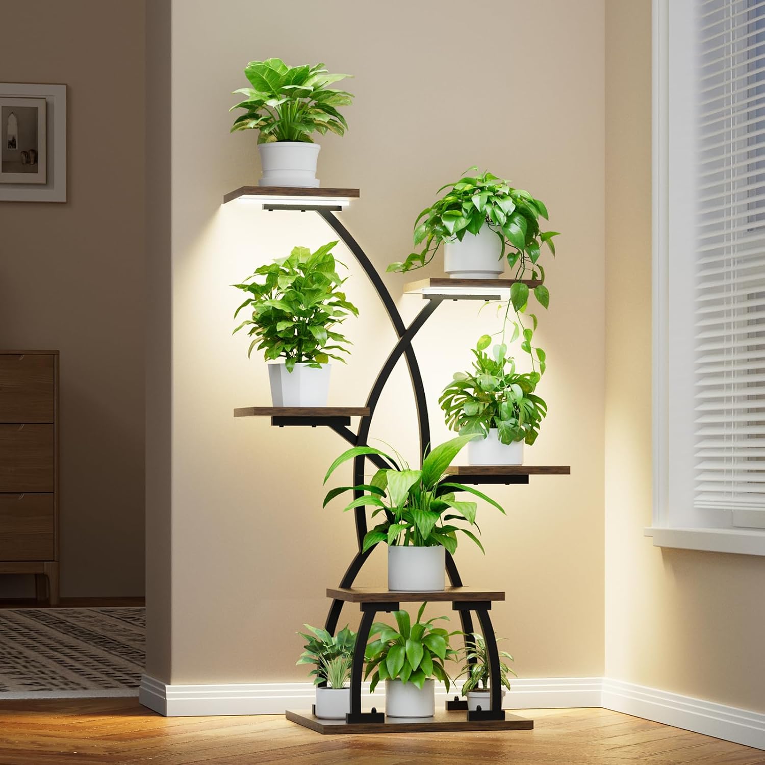 Lighting Home Decor Products - 6-Tier Plant Stand with Grow Lights,