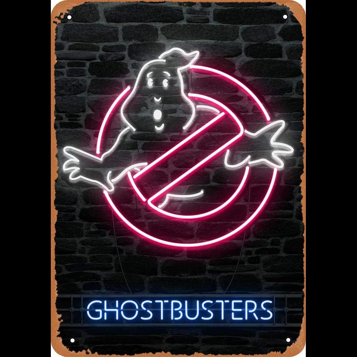 Lighting Decoration Ideas For Home - Ghostbusters Neon Lights Vintage Metal Tin