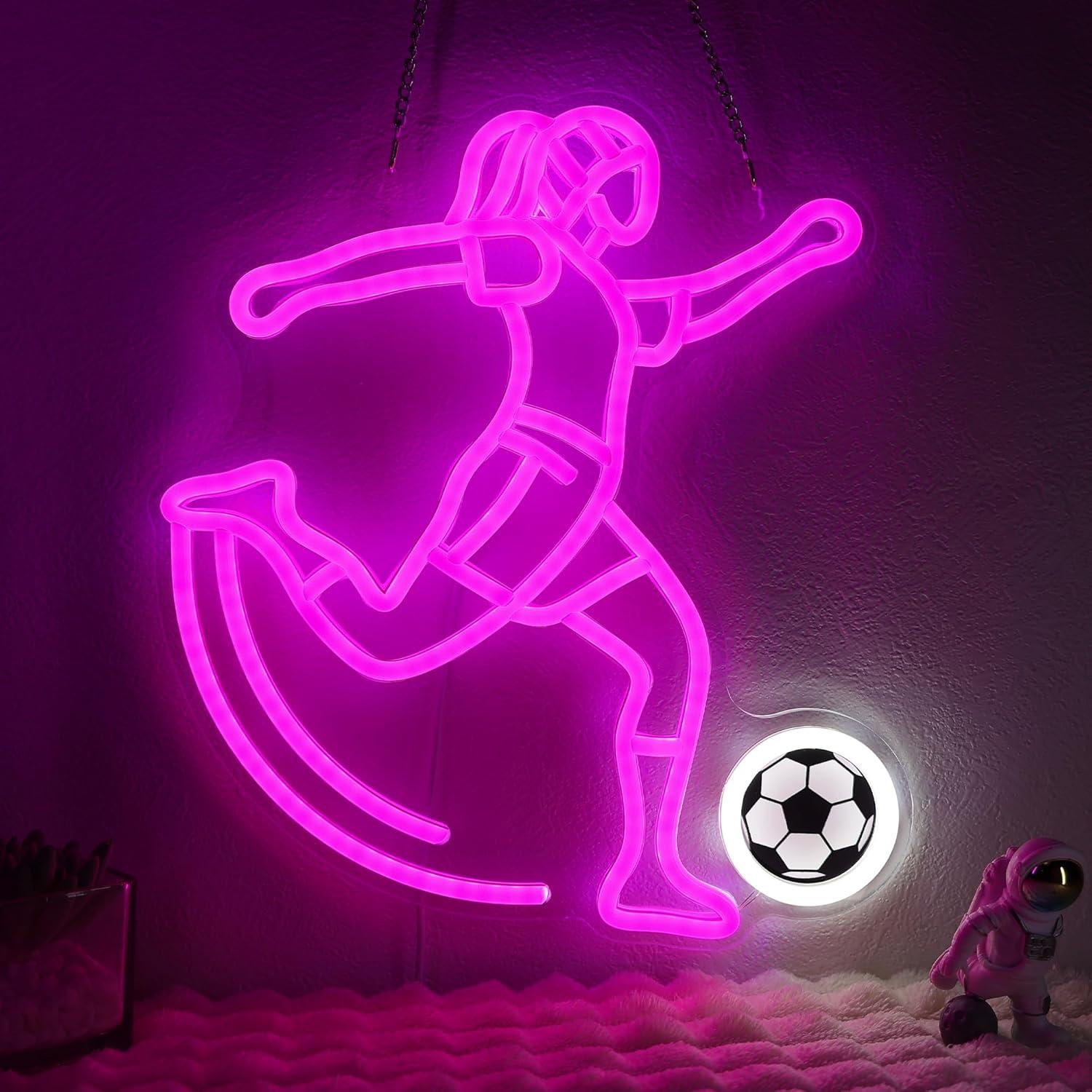 Wall Decor Lighting - Soccer Neon Sign Sport USB Powered