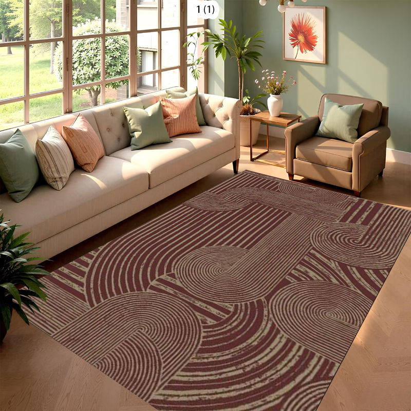 Bedroom Lighting Decor Ideas - Vintage Red Geometric Circle Area Rug