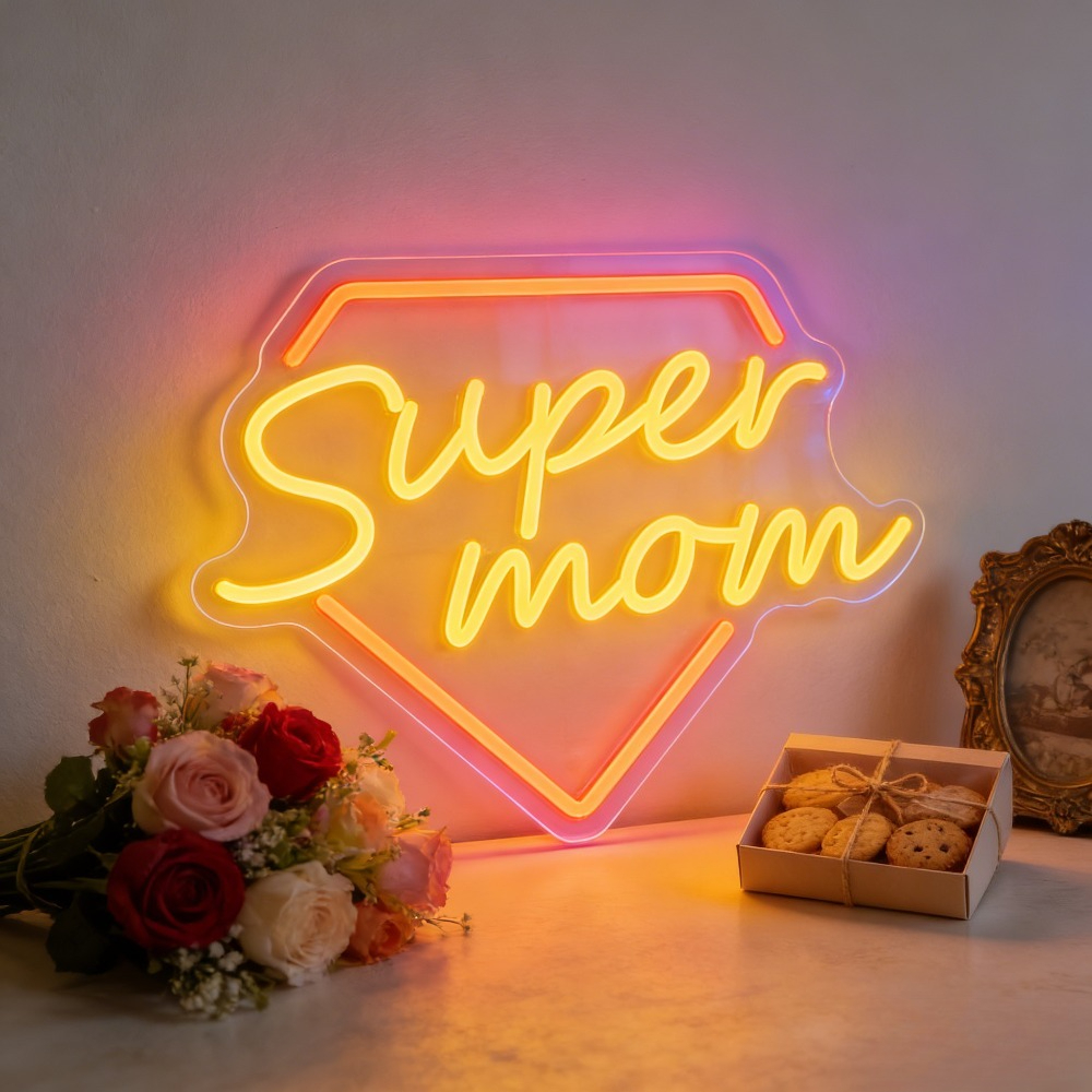 Bedroom Lighting Decor Ideas - Super Mom Neon Sign LED Wall