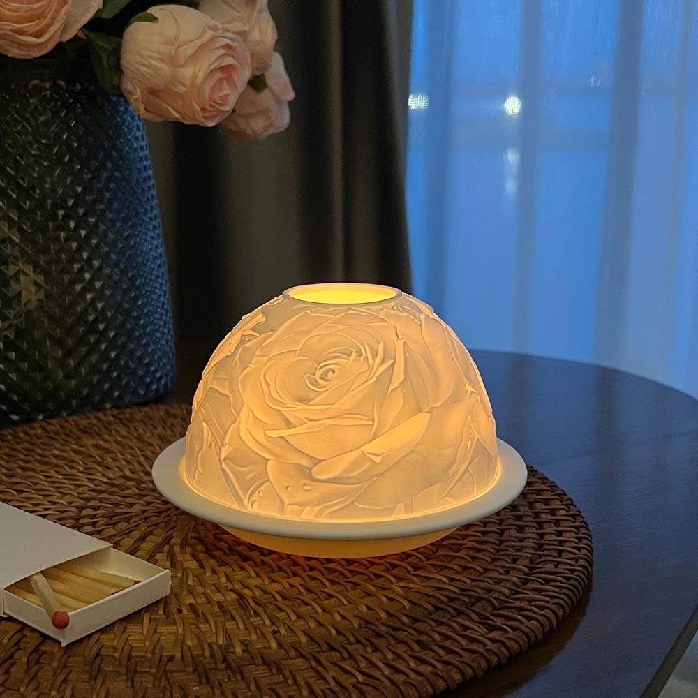 Vintage Lighting Decor - Lumina Ceramic Deluxe Vintage Rose Tea