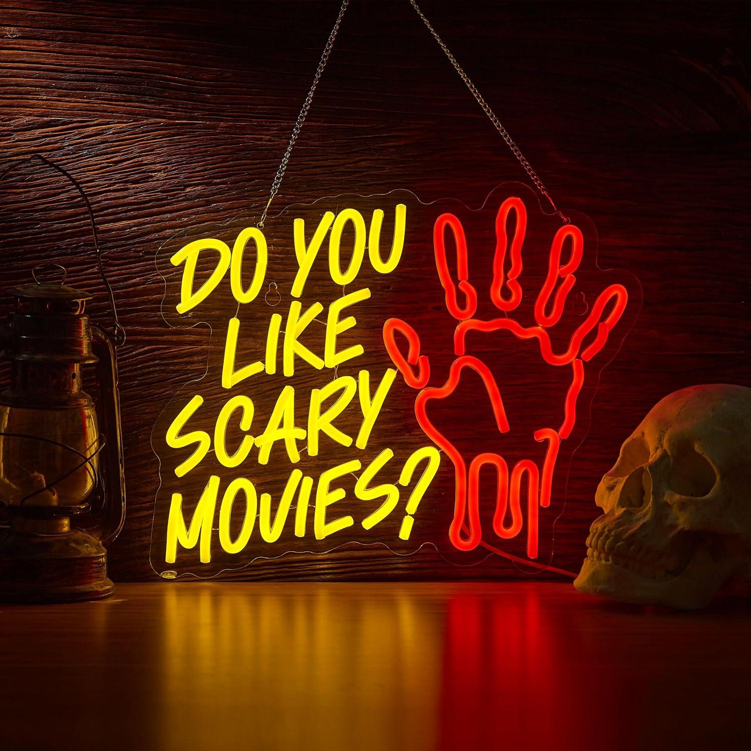 Led Lighting Wall Decor - Do You Like Scary Movies Neon