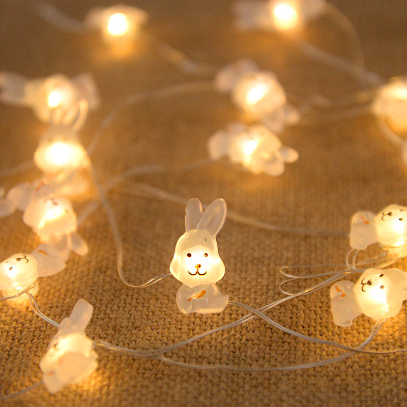 Outdoor Lighting Wedding Decor - 2M 20LED Easter Light String Rabbit