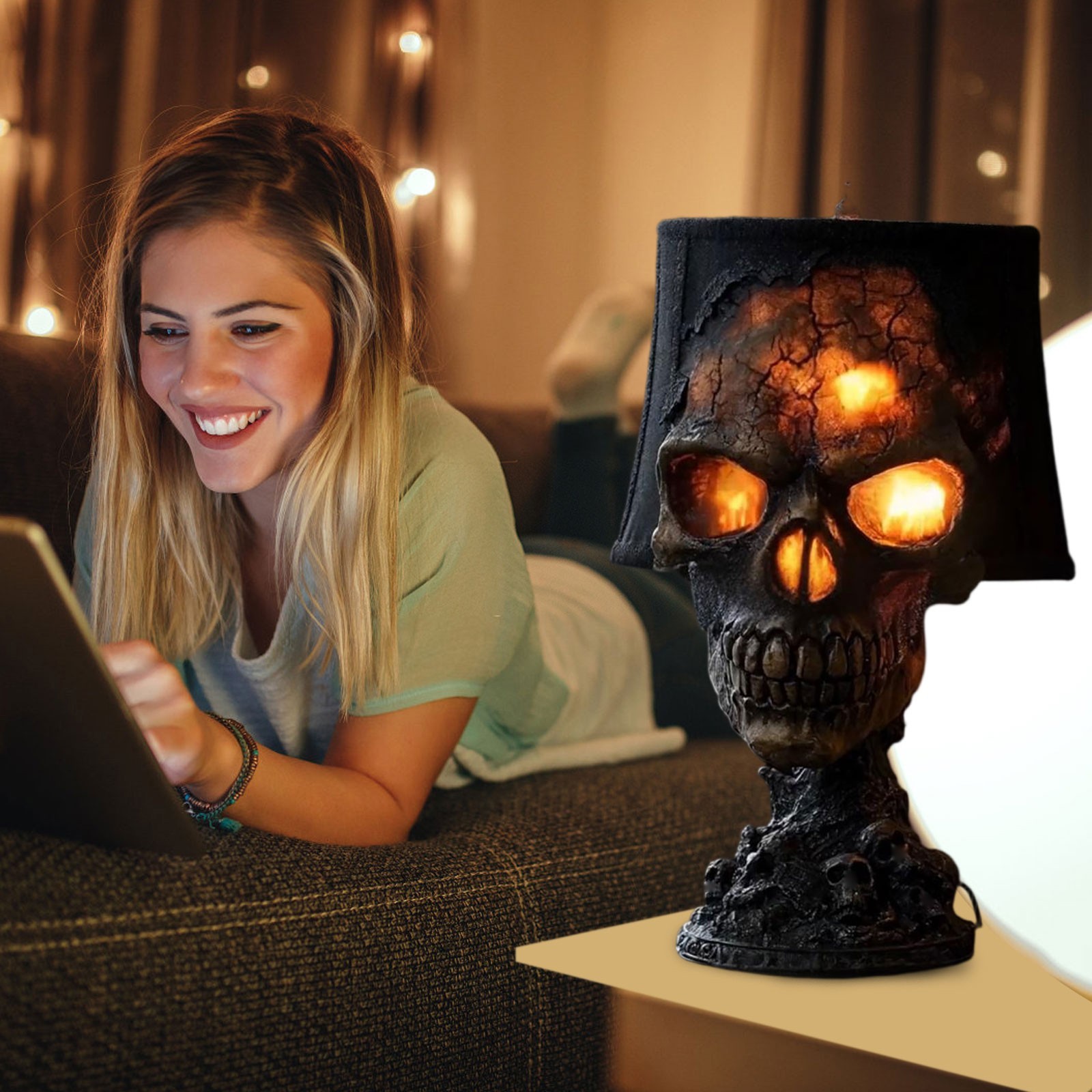 Halloween Theme Home Skull Lam - огляд і ціна Lighting Home Decor Products