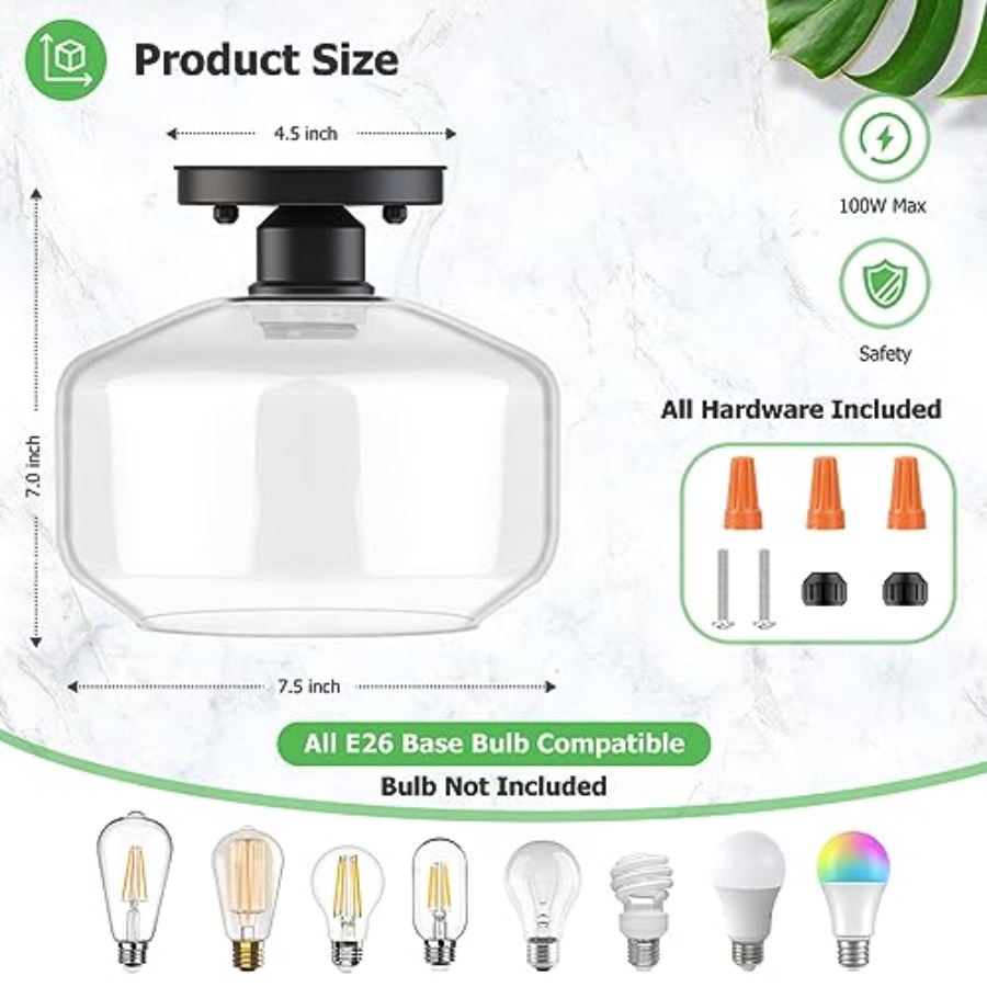 Semi Flush Mount Ceiling Light - огляд і ціна Pendant Light Shade