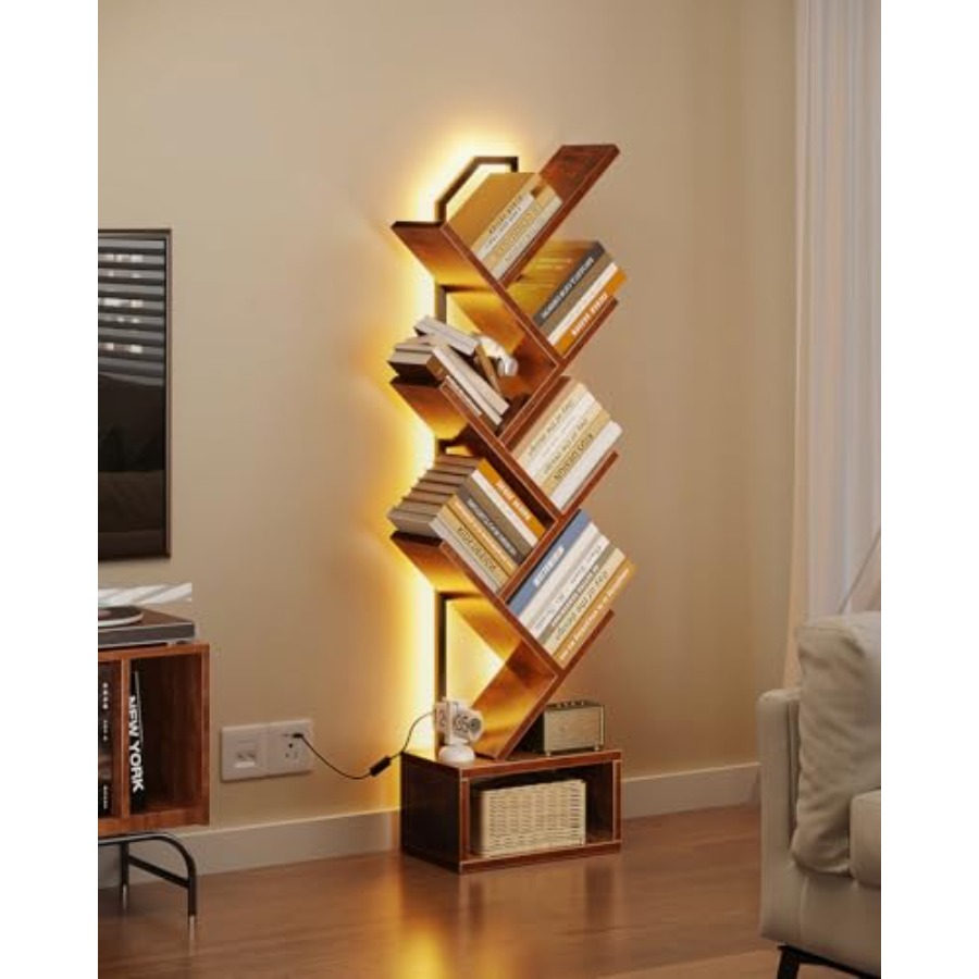 Tree Bookshelf with LED Lights - огляд і ціна Lighting Tree Decor