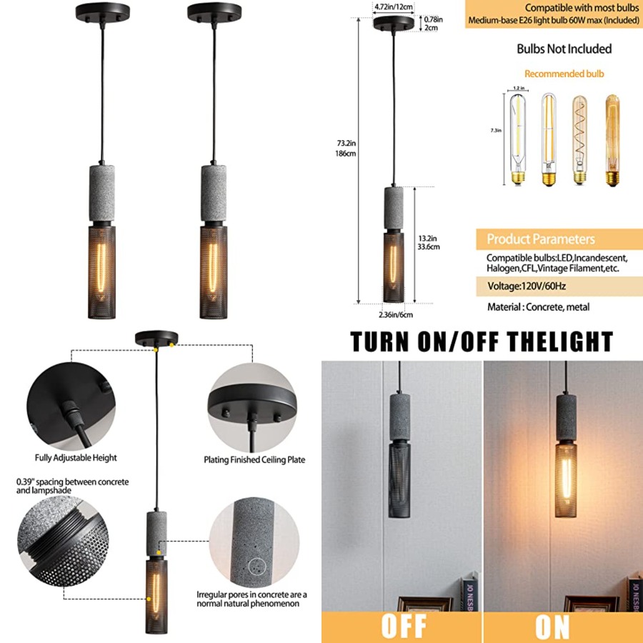 Concrete Linear Pendant Light  - огляд і ціна Pendant Light Shade