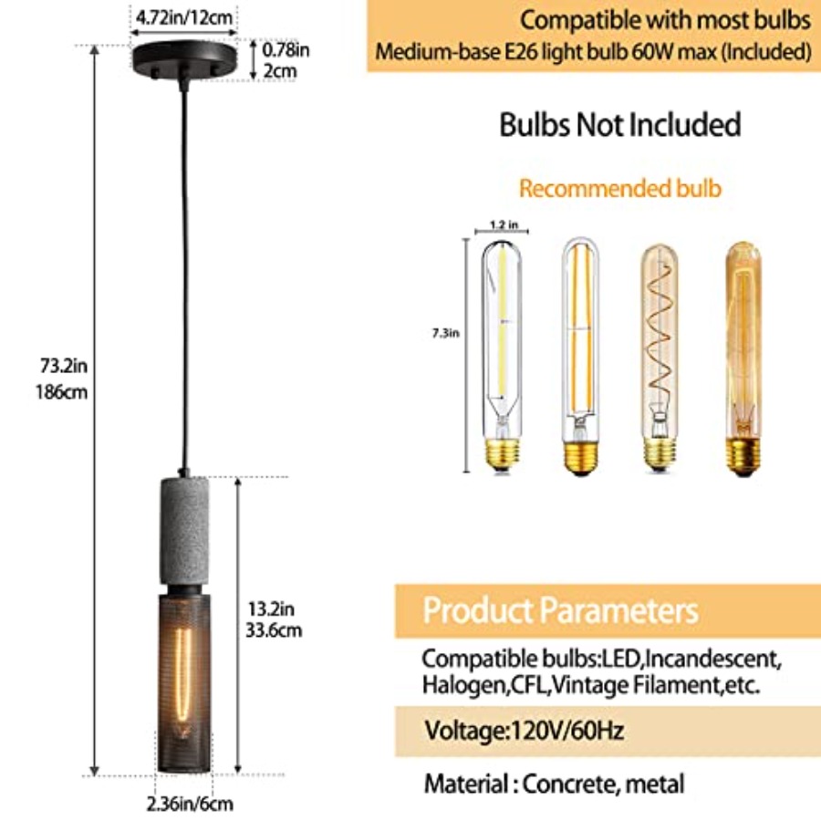 Concrete Linear Pendant Light  - огляд і ціна Pendant Light Shade