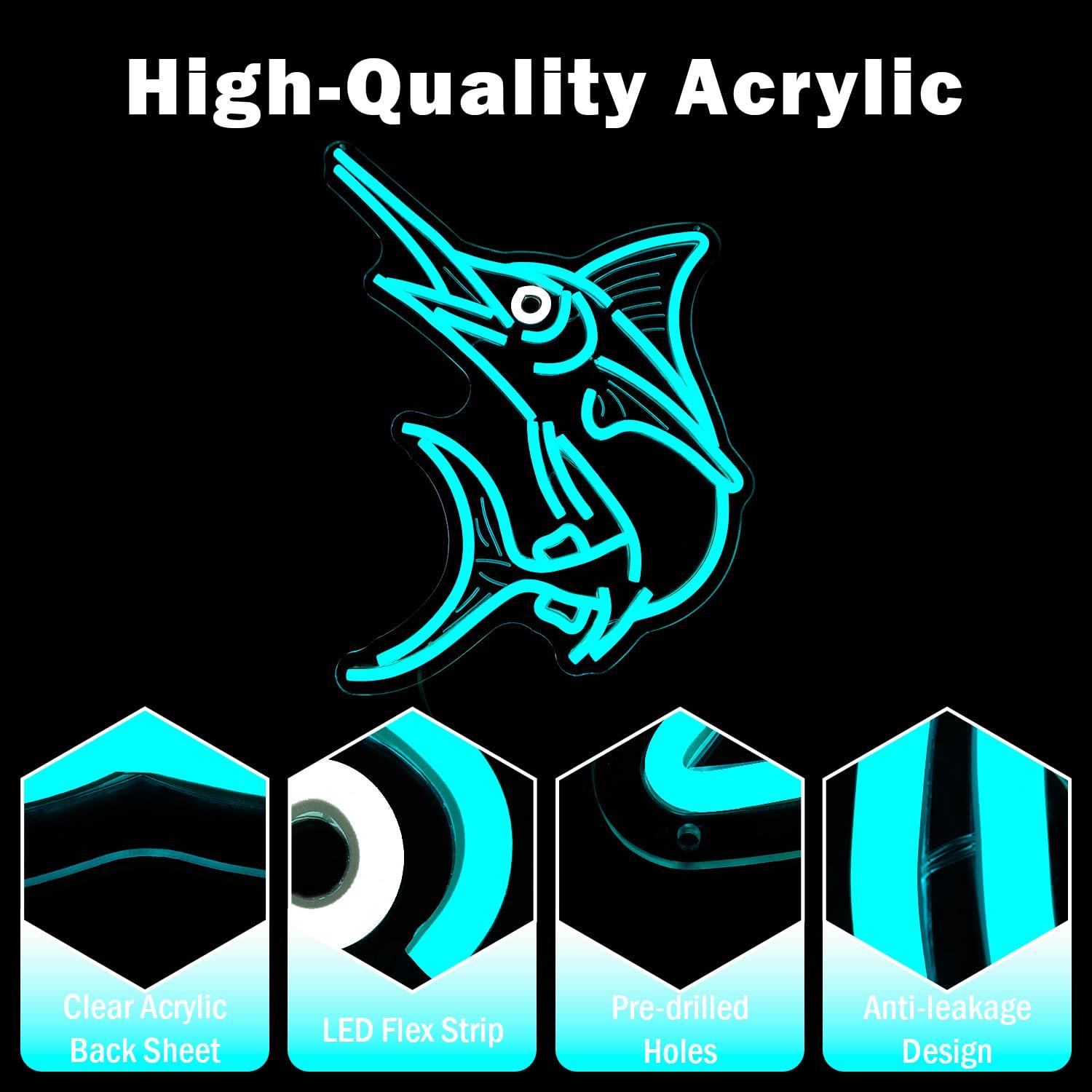Marlin Fish Neon Sign Deep Sea - огляд і ціна Wall Decor Lighting