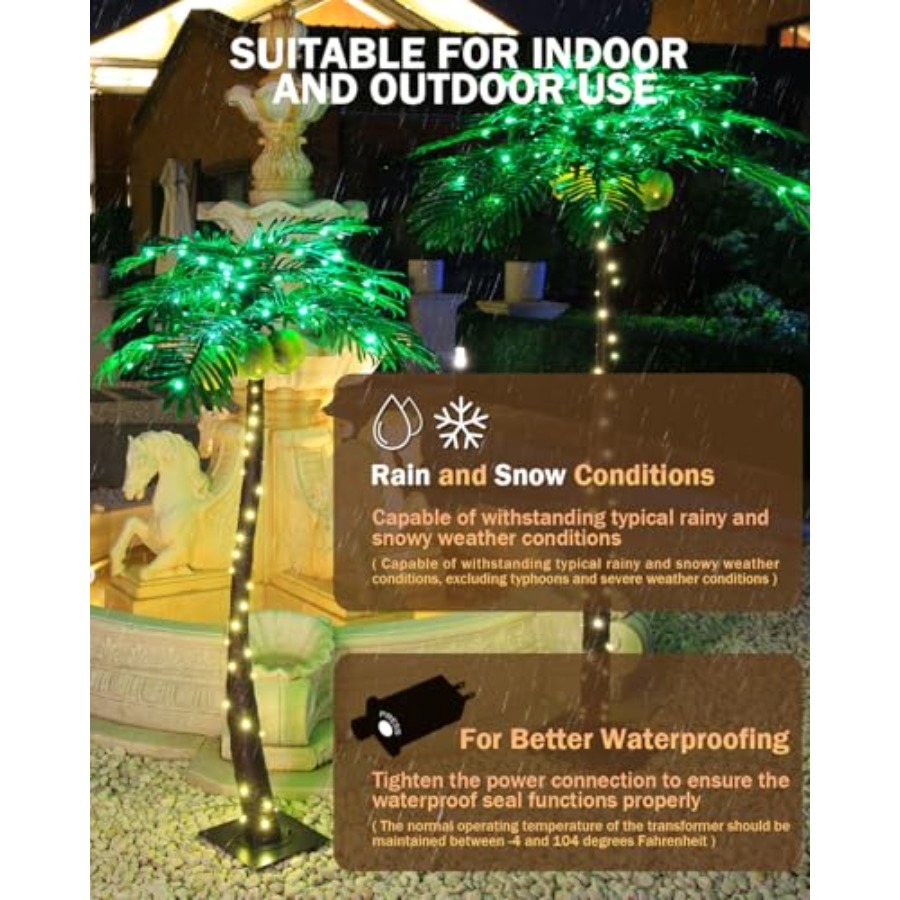 7ft Lighted Palm Tree with 208 - огляд і ціна Lighting Tree Decor