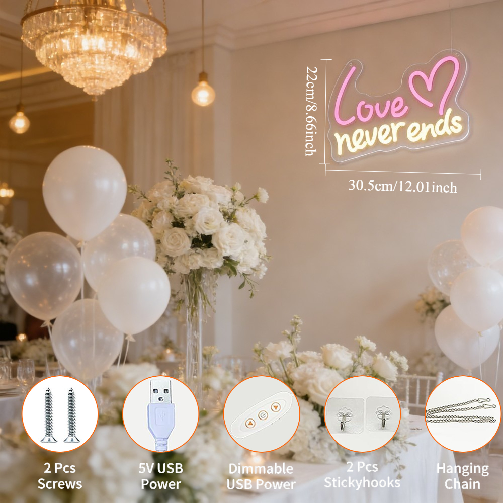 Love Never Ends LED Neon Sign  - огляд і ціна Bedroom Lighting Decor Ideas