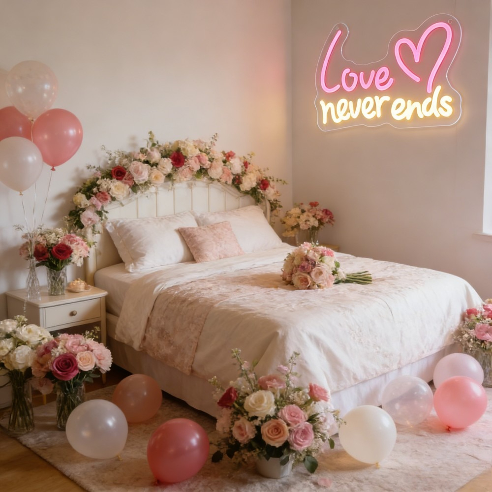 Love Never Ends LED Neon Sign  - огляд і ціна Bedroom Lighting Decor Ideas