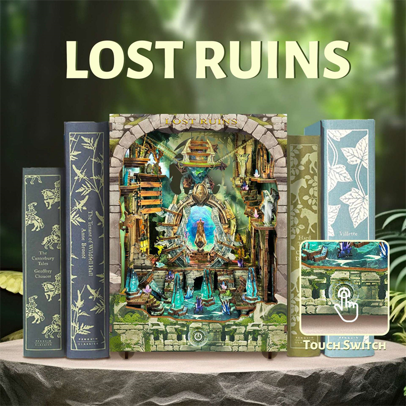 DIY Book Nook Lost Ruins Woode - огляд і ціна Lighting Home Decor Products