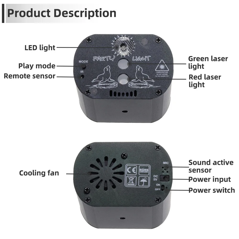 60 128 Modes Mini RGB LED Disc - огляд і ціна Lighting Effect Home Decor