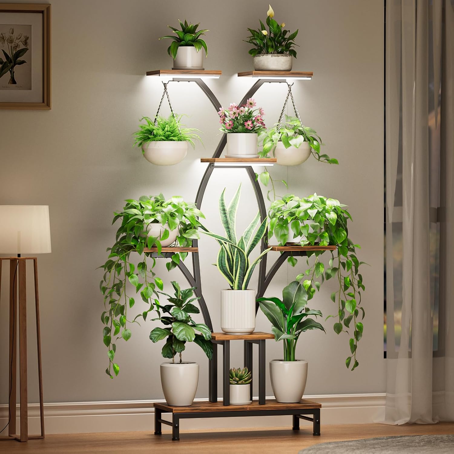 7-Tier Corner Plant Stand with - огляд і ціна Lighting Home Decor Products