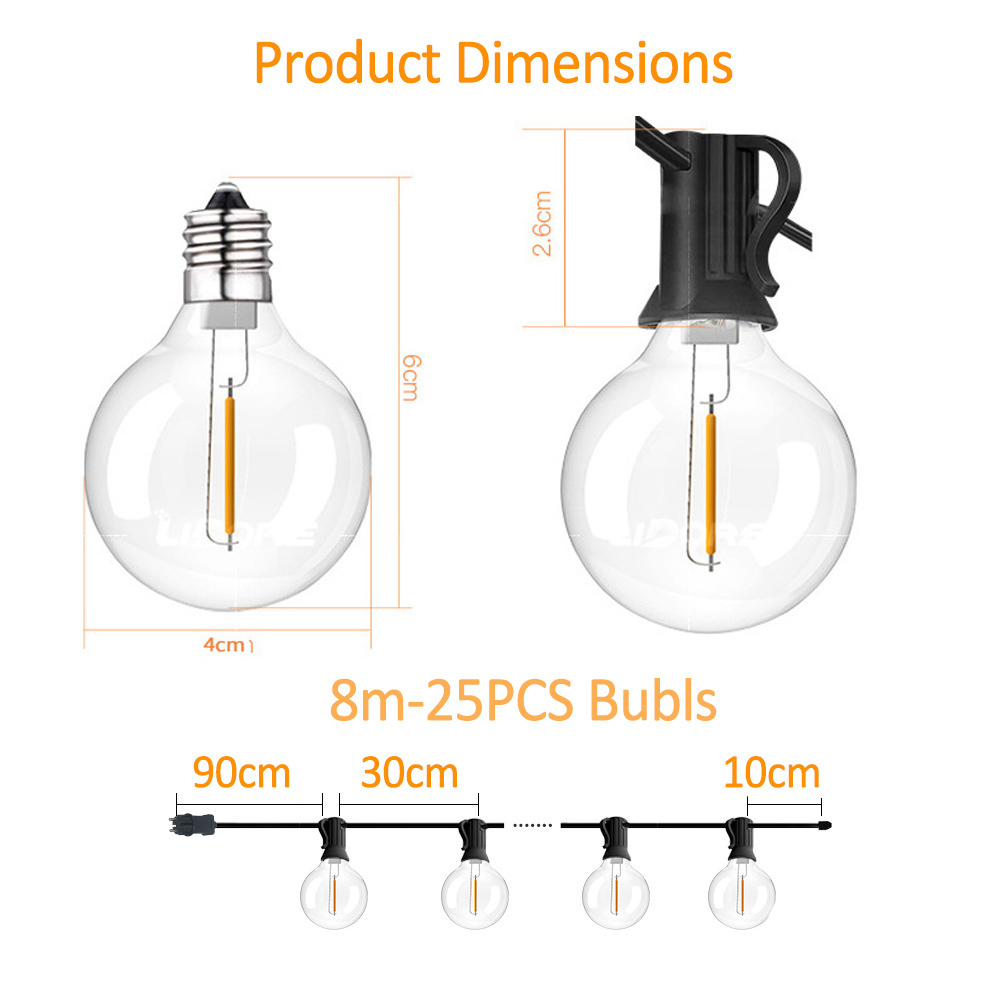 Outdoor G40 Patio String Light - огляд і ціна Outdoor Lighting Wedding Decor