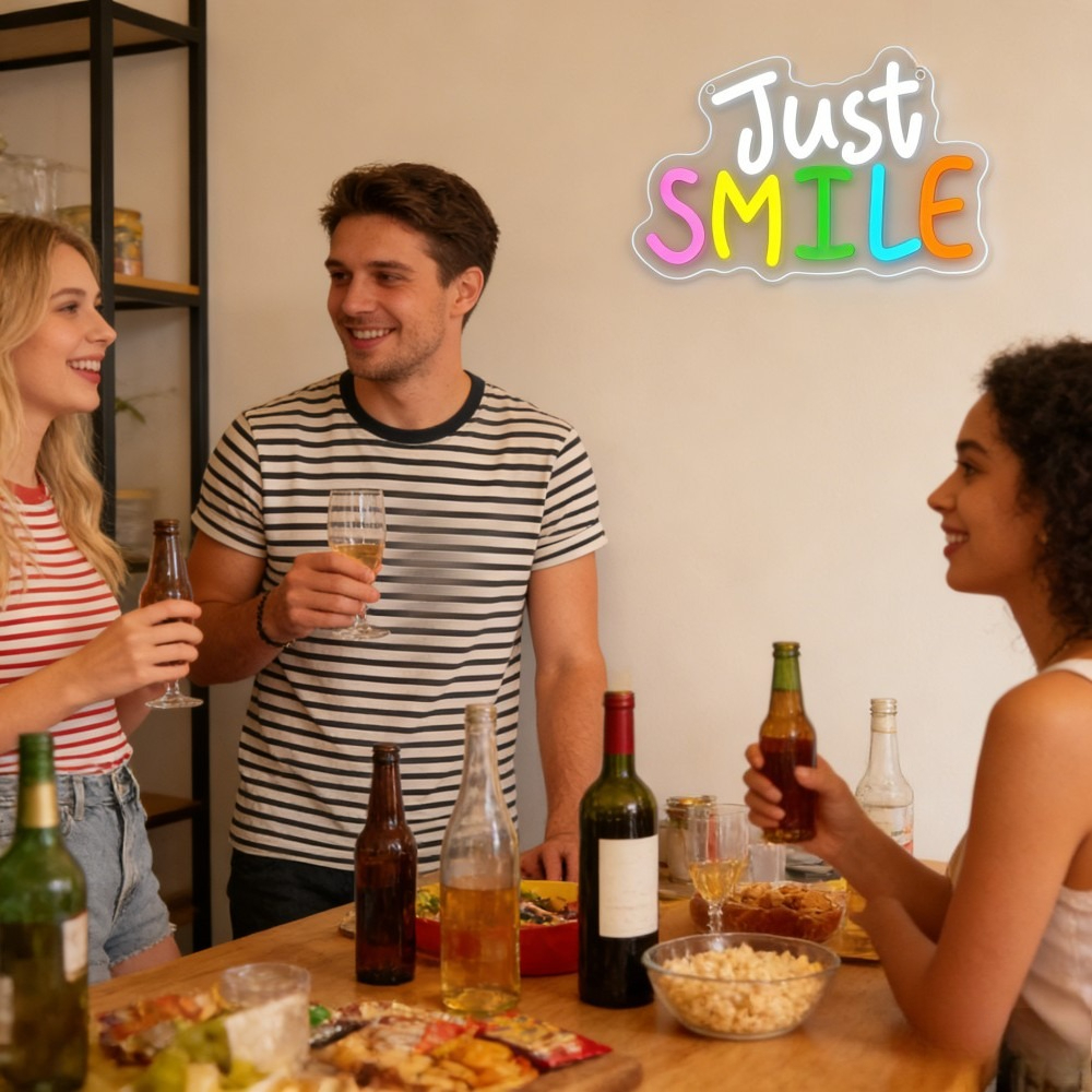 Just Smile Neon Sign USB Dimma - огляд і ціна Bedroom Lighting Decor Ideas