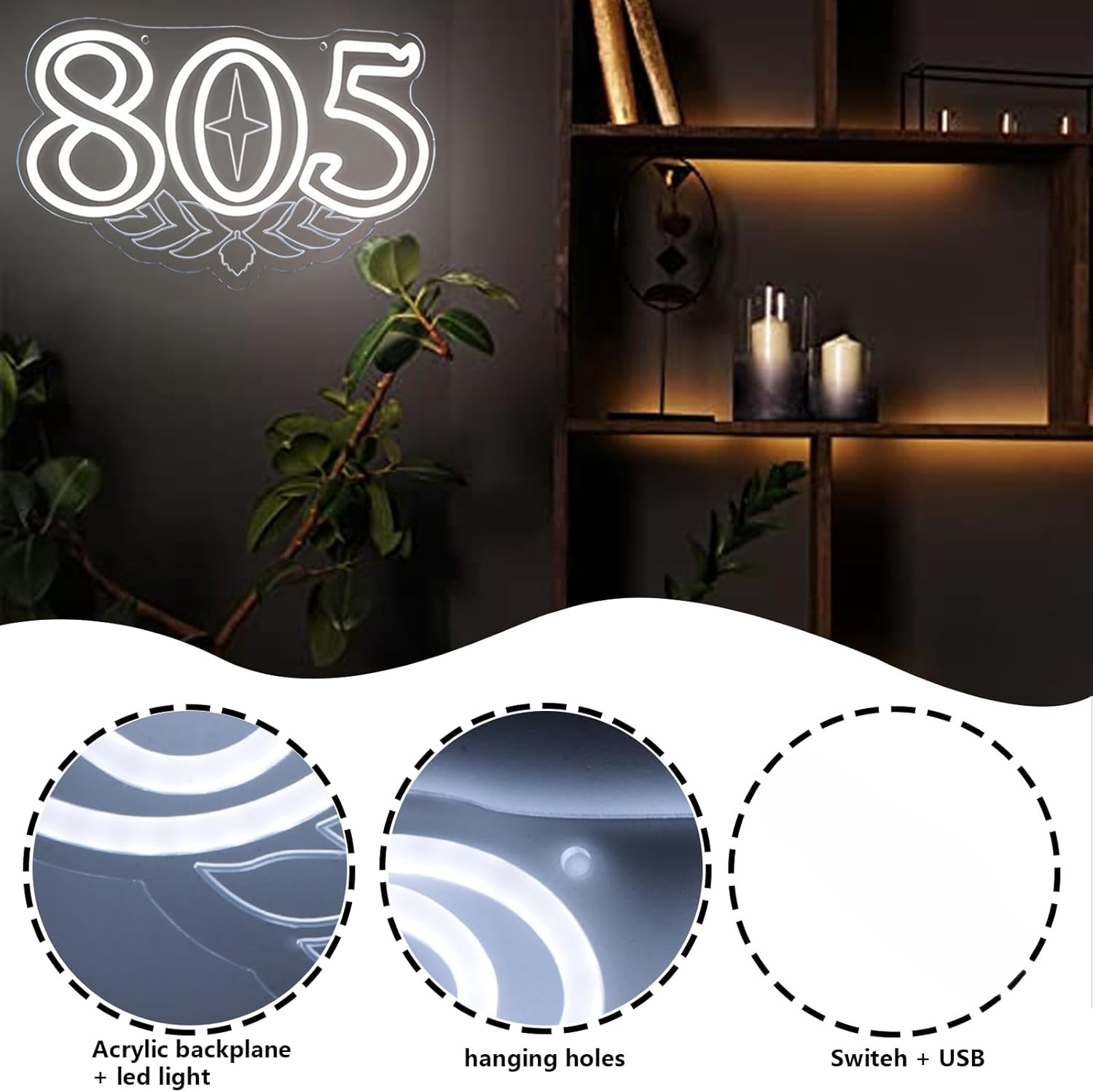 805 Neon Sign Beer Bar Art Wal - огляд і ціна Wall Decor Lighting