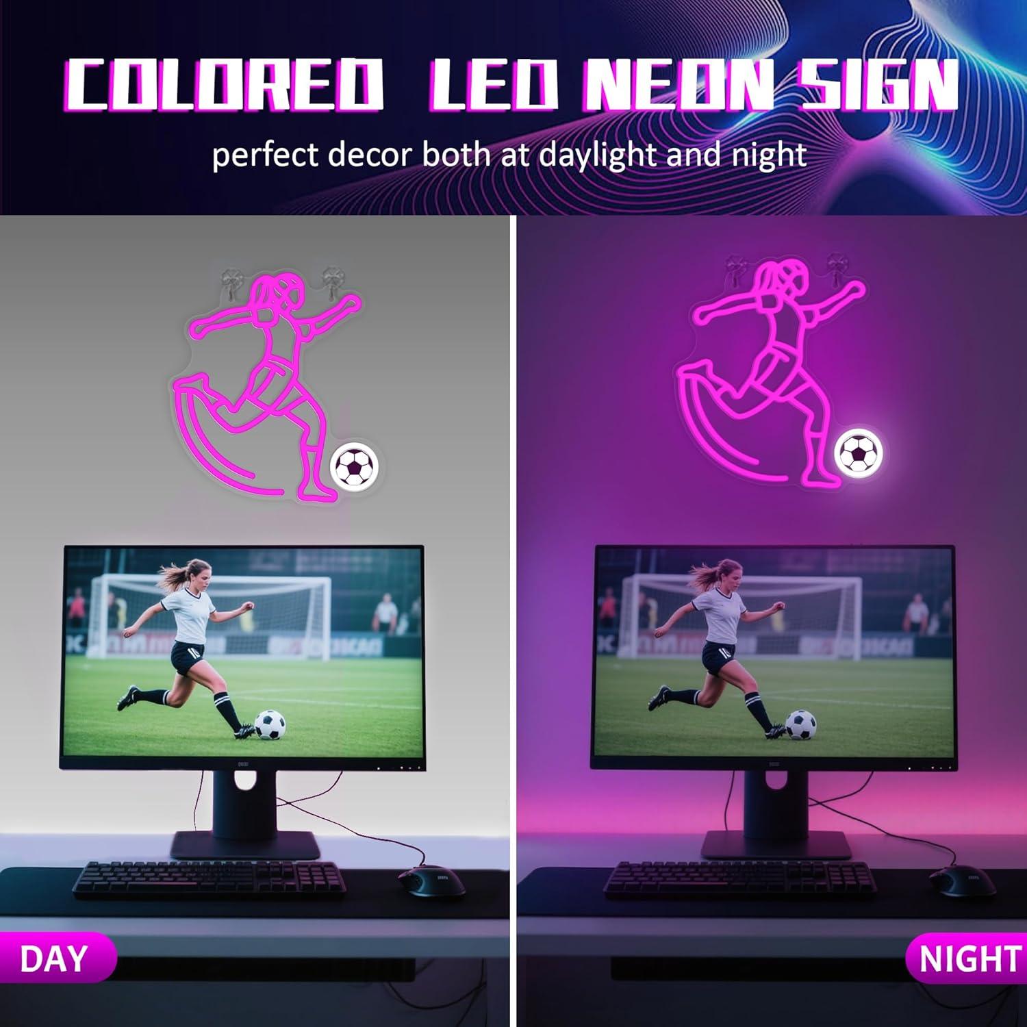 Soccer Neon Sign Sport USB Pow - огляд і ціна Wall Decor Lighting
