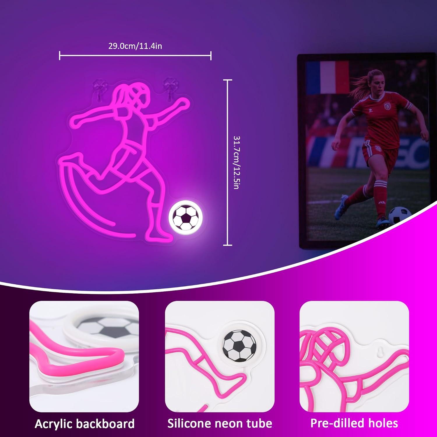 Soccer Neon Sign Sport USB Pow - огляд і ціна Wall Decor Lighting
