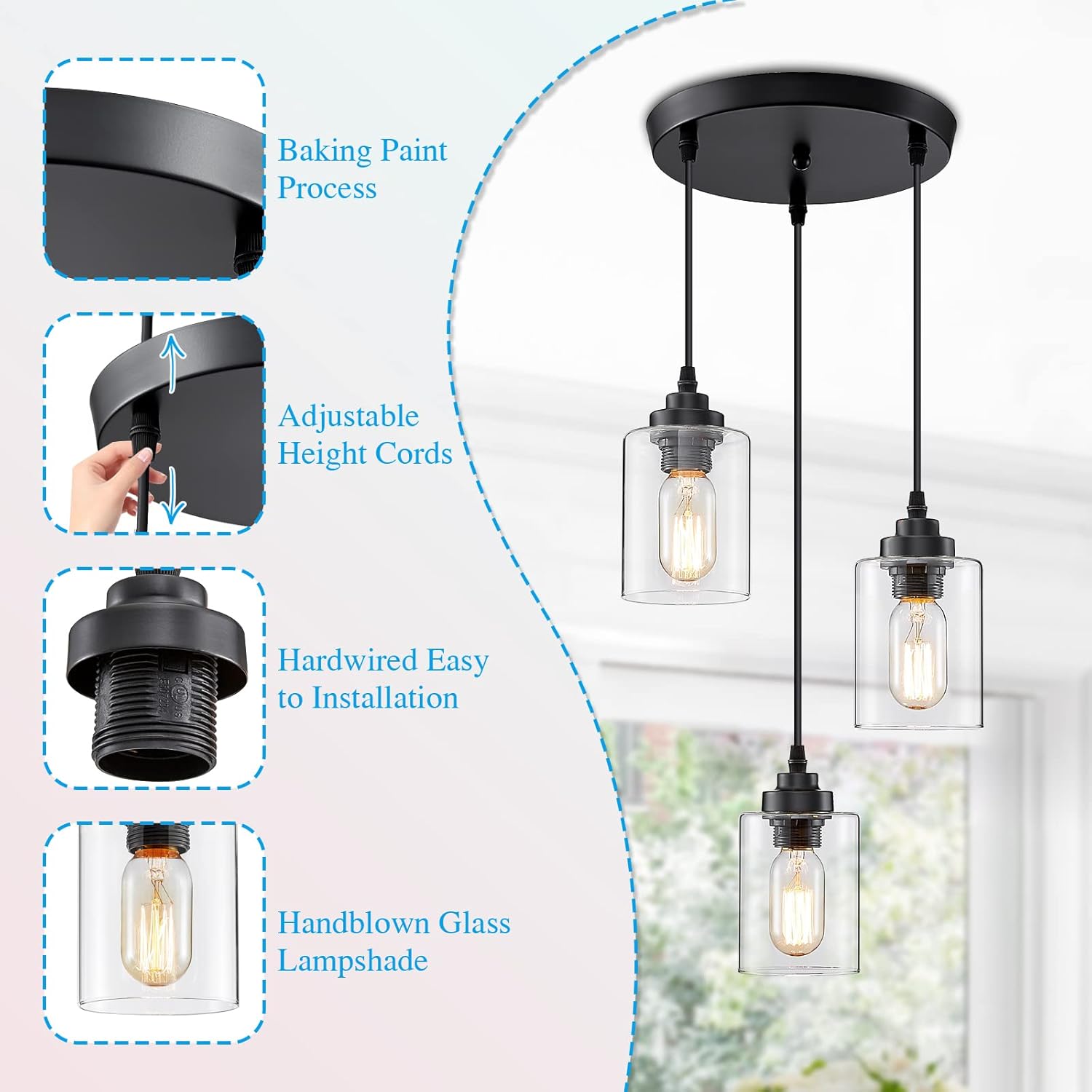 3-Light Pendant Lighting with  - огляд і ціна Pendant Light Shade
