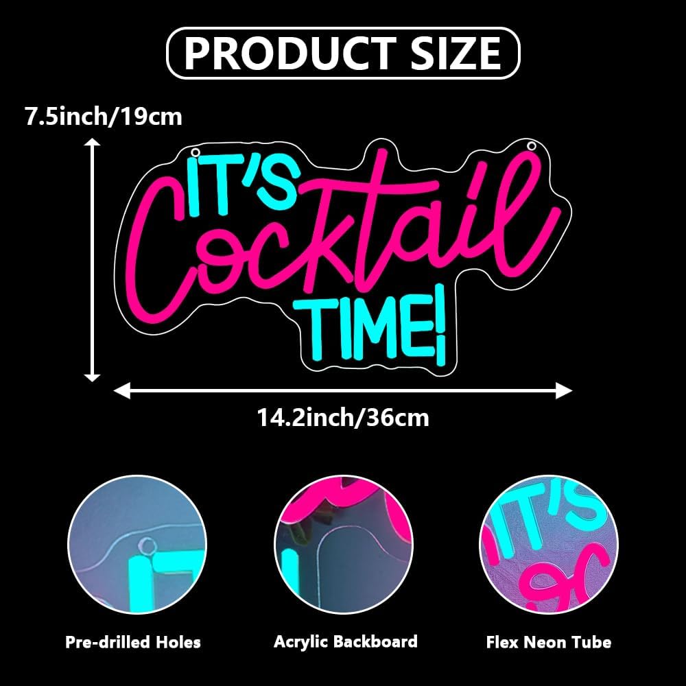 Cocktails Neon Sign USB Powere - огляд і ціна Wall Decor Lighting