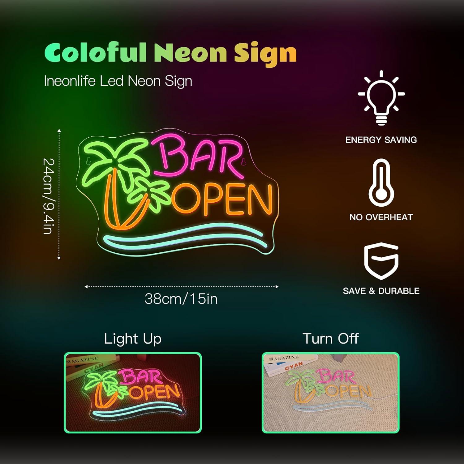 Coconut Tree Open Neon Sign US - огляд і ціна Lighting Tree Decor