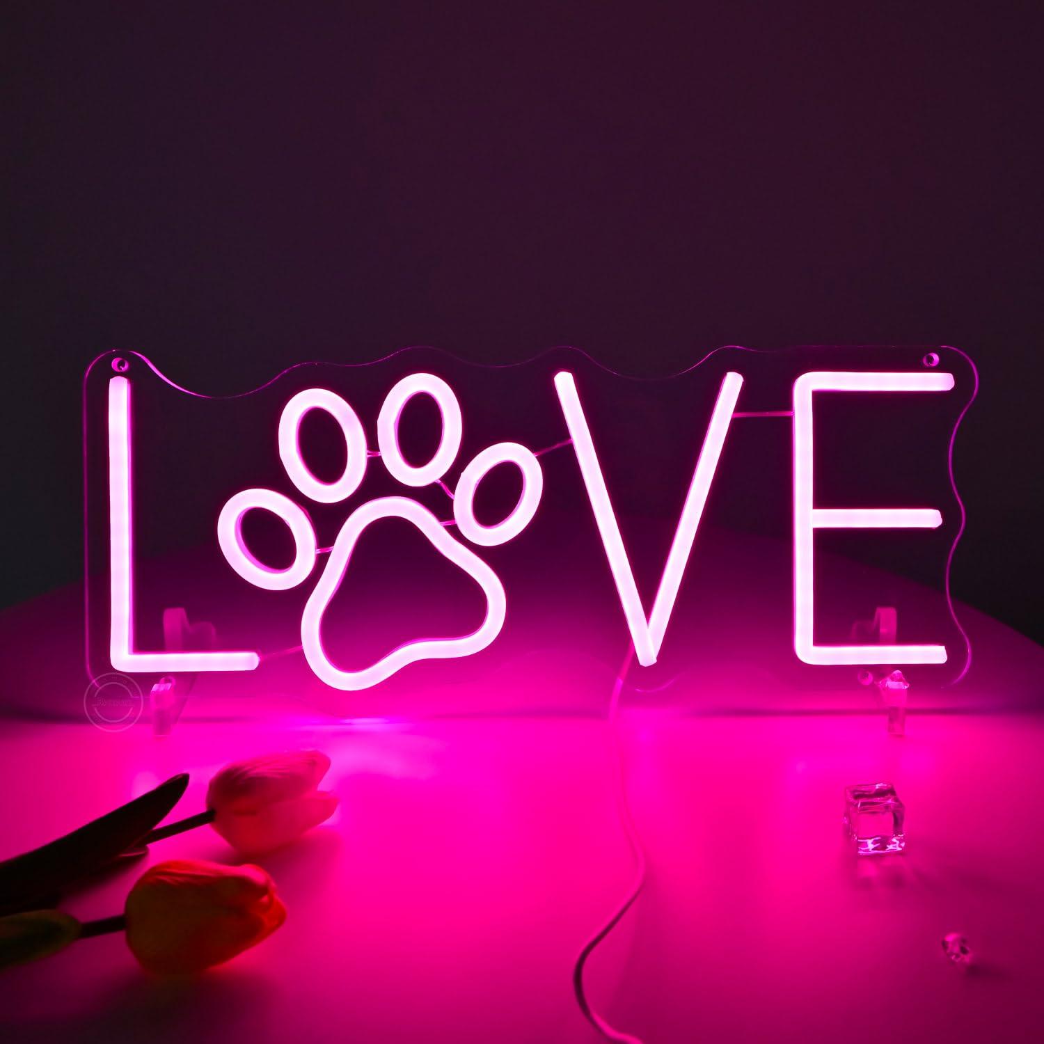 Love Paw Neon Sign USB Dimmabl - огляд і ціна Wall Decor Lighting