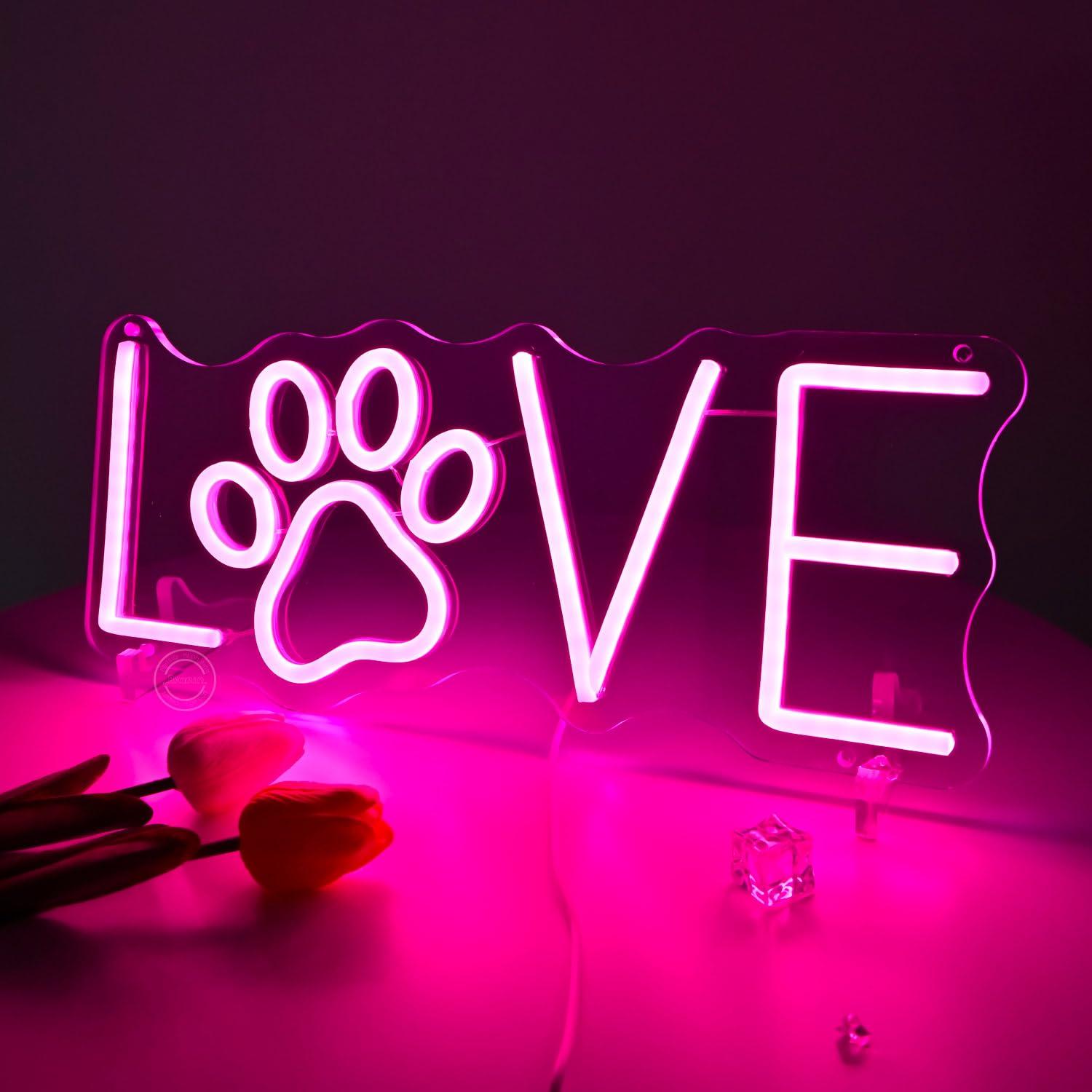 Love Paw Neon Sign USB Dimmabl - огляд і ціна Wall Decor Lighting