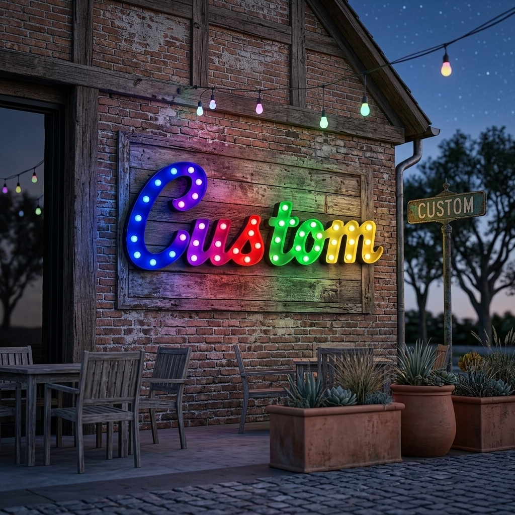 Custom Metal Bulb Letters Ligh - огляд і ціна Vintage Lighting Decor