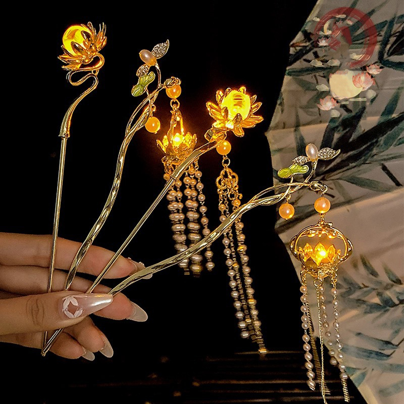 Luminous Flower Hairpin For Wo - огляд і ціна Vintage Lighting Decor
