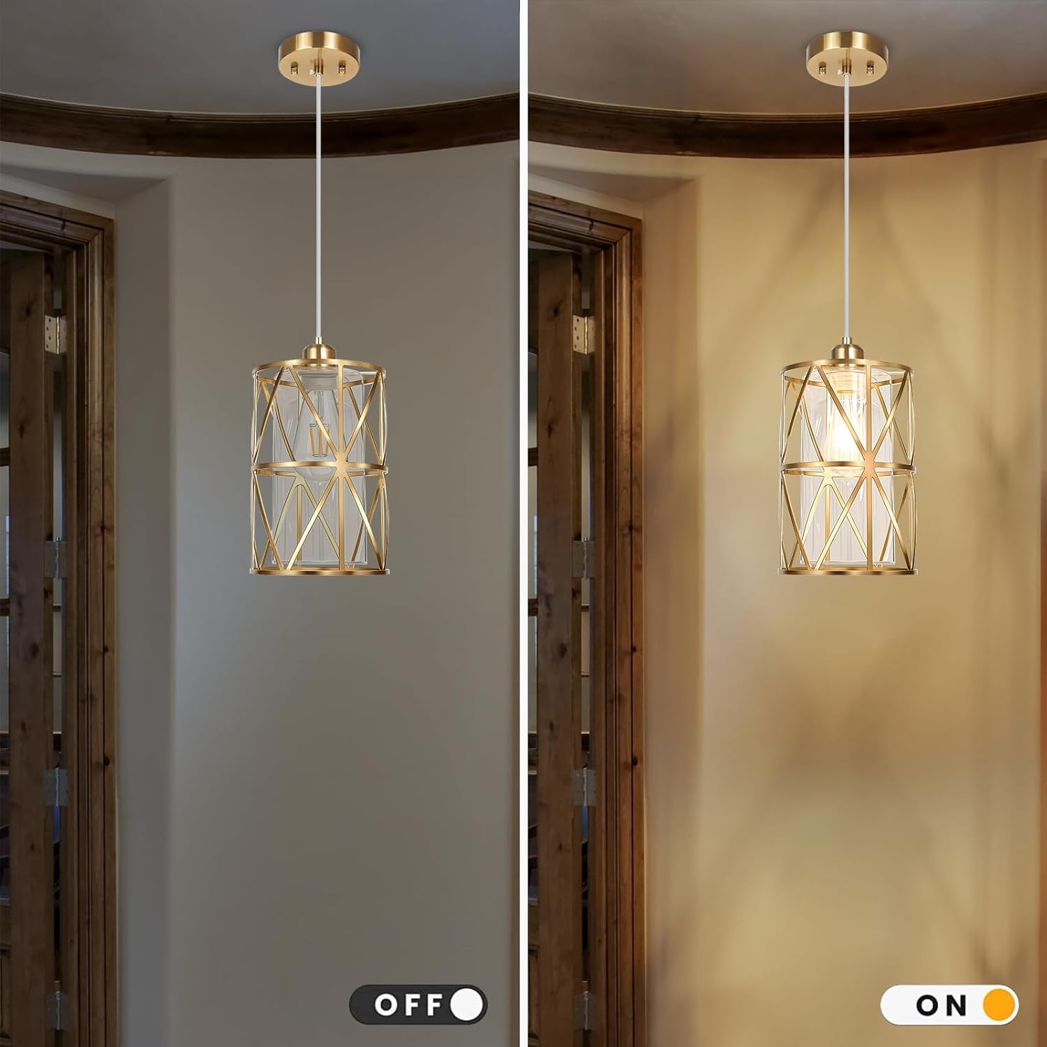 Brushed Gold Pendant Light, 7