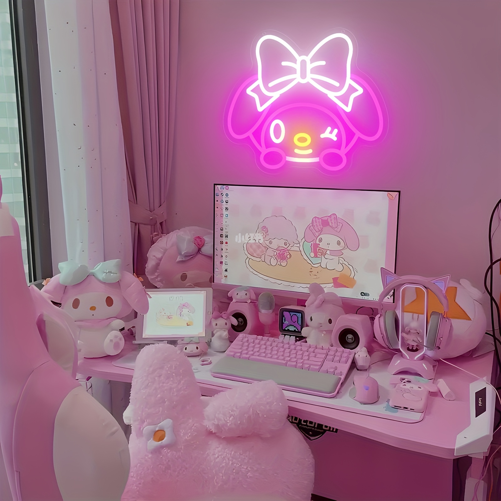 My Melody Neon Sign with Big B - огляд і ціна Bedroom Lighting Decor Ideas