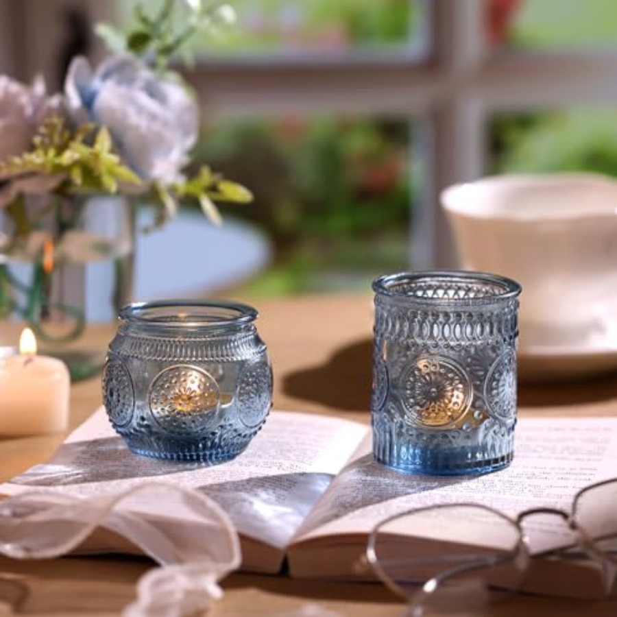 24Pcs Blue Votive Candle Holde - огляд і ціна Lighting Decor For Wedding