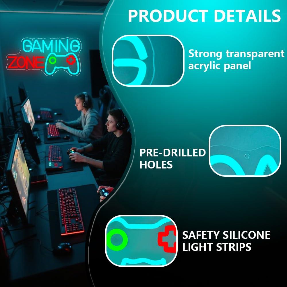 Gaming Zone Neon Sign Dimmable - огляд і ціна Wall Decor Lighting