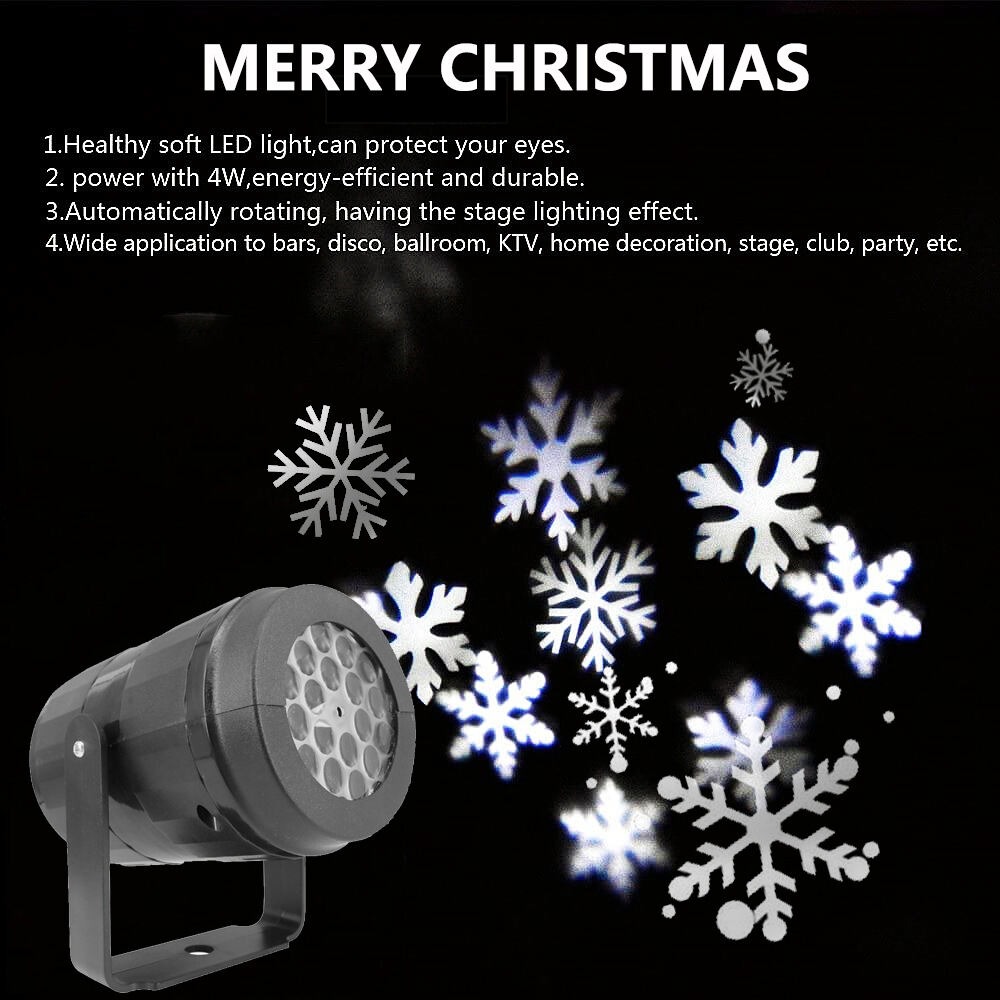 Rotating Christmas Snowflake P - огляд і ціна Lighting Effect Home Decor