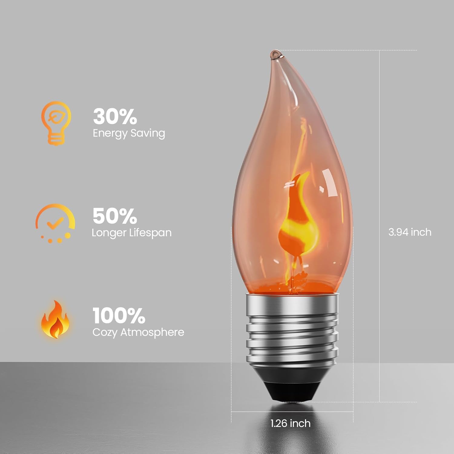 E26 Flame Light Bulbs, Flicker - огляд і ціна Decor Lighting Pack