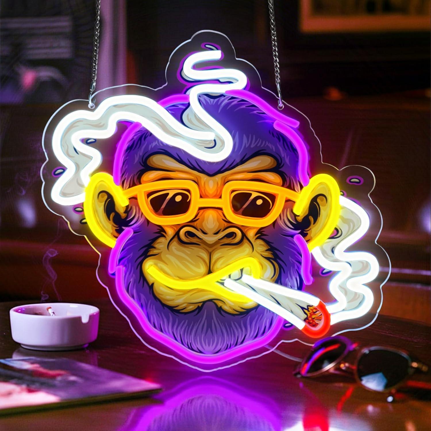 Cool Monkey Neon Sign Smoking  - огляд і ціна Wall Decor Lighting
