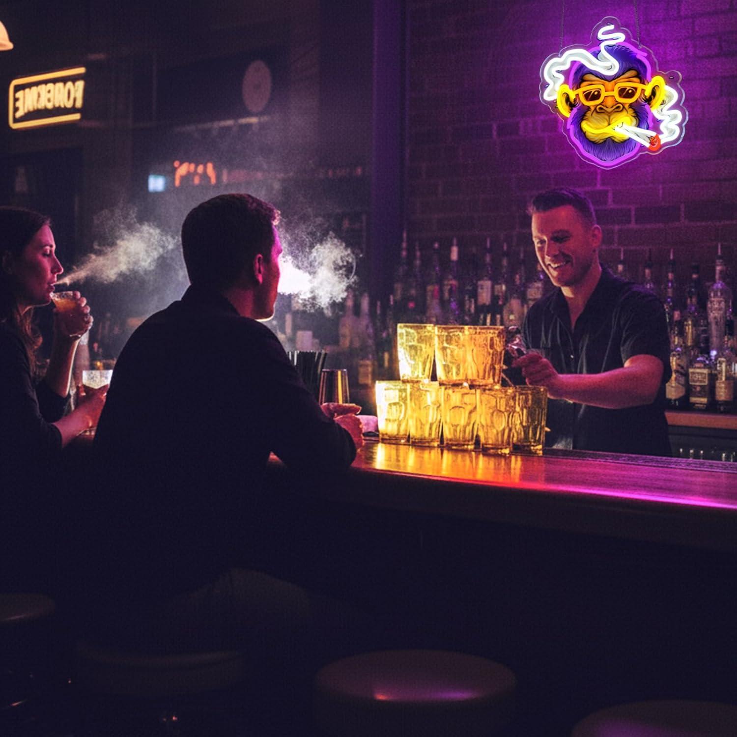 Cool Monkey Neon Sign Smoking  - огляд і ціна Wall Decor Lighting