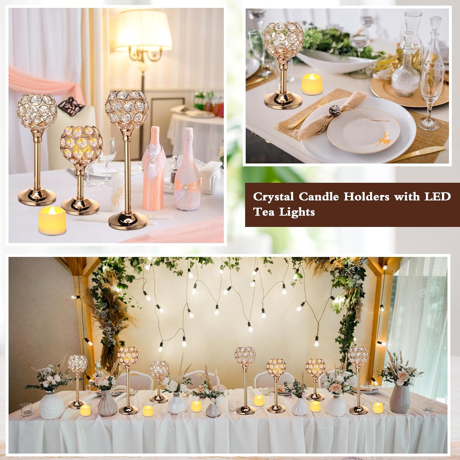 42 Pcs Crystal Candle Holders  - огляд і ціна Lighting Decor For Wedding
