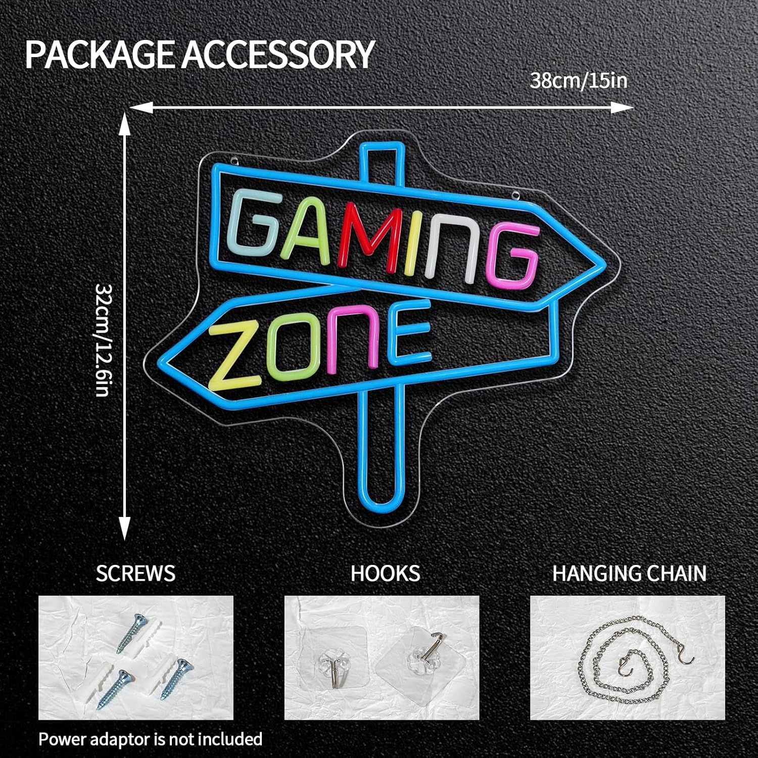 Gaming Zone Neon Sign USB LED  - огляд і ціна Wall Decor Lighting