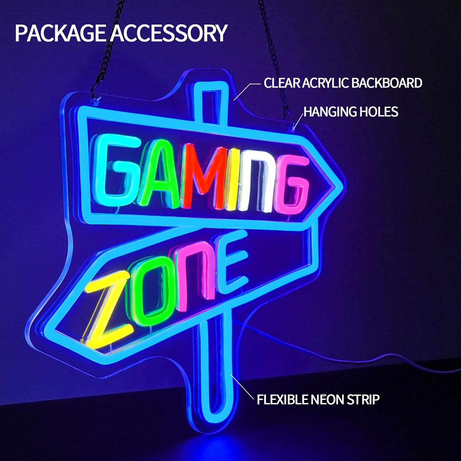 Gaming Zone Neon Sign USB LED  - огляд і ціна Wall Decor Lighting