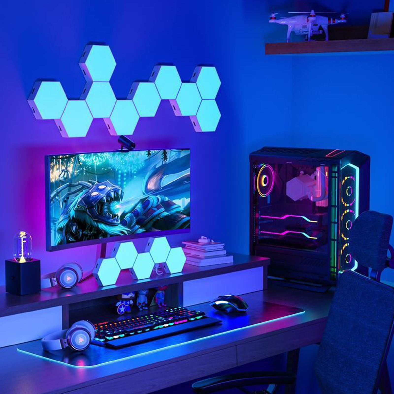 Remote control geometric hexag - огляд і ціна Wall Decor Lighting