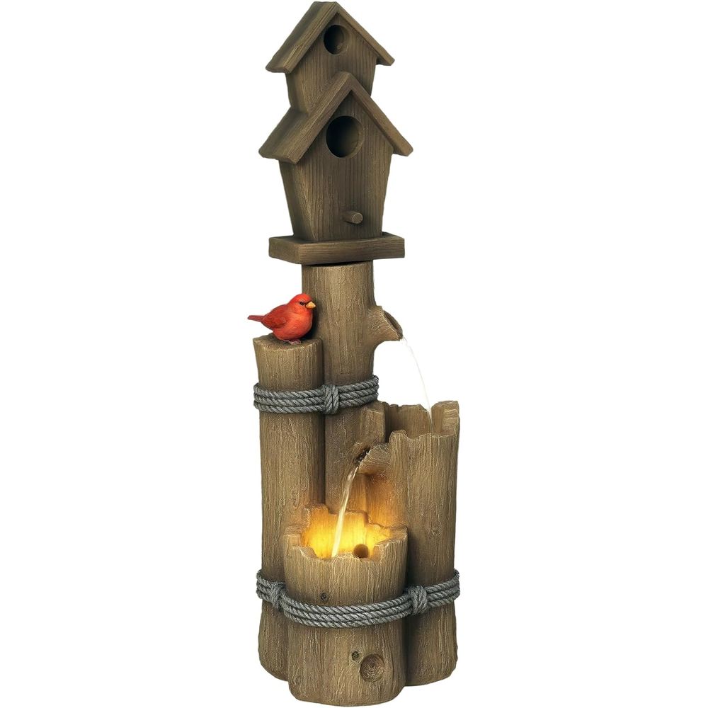 Brown 3-Tier Rustic Tree Trunk - огляд і ціна Lighting Tree Decor