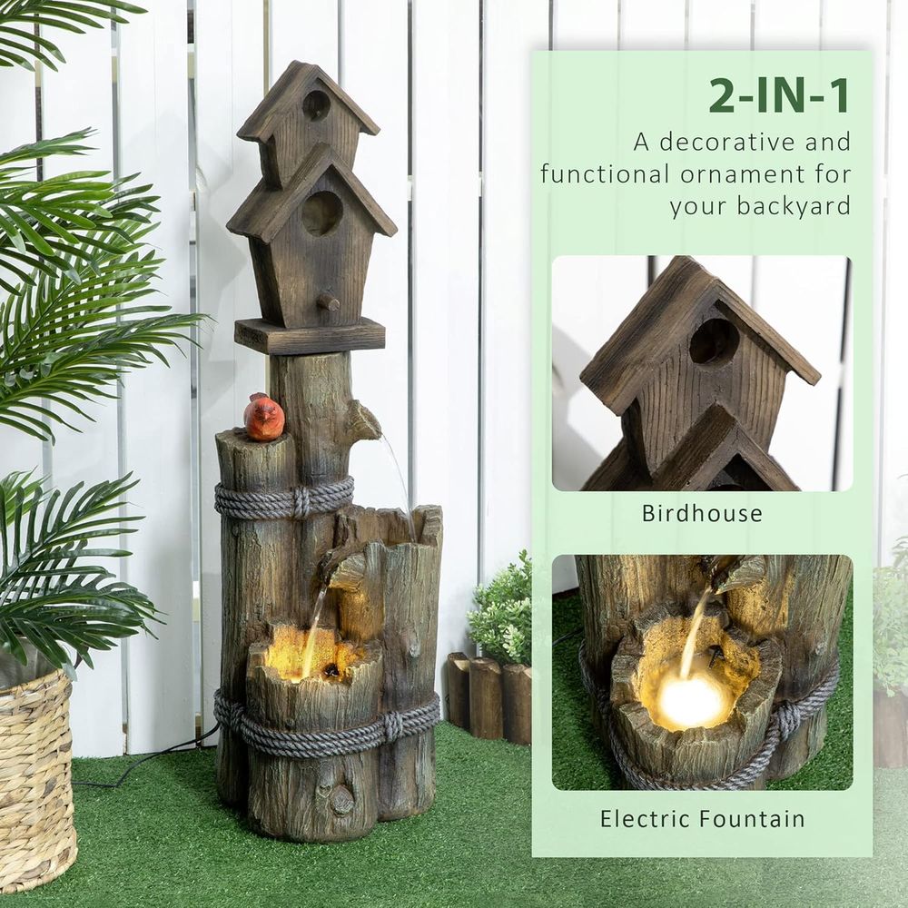 Brown 3-Tier Rustic Tree Trunk - огляд і ціна Lighting Tree Decor